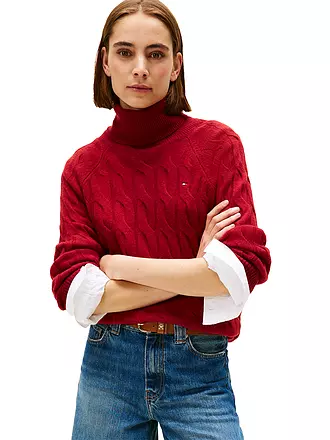 TOMMY HILFIGER | Rollkragenpullover | rot